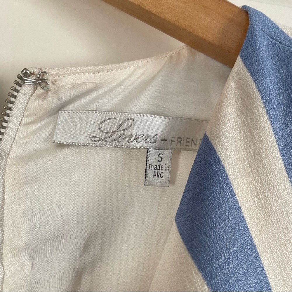 Lovers + Friends Blue and White Striped Cutout Sundress Dress - Picture 6 of 7